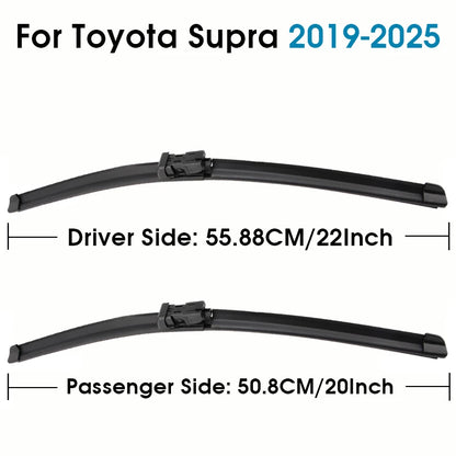 Car Wiper Blades For Toyota Supra A90 GR 2019-2025 Windshield Windscreen Front Window Blades Fit Push Button Arm Car Accessories