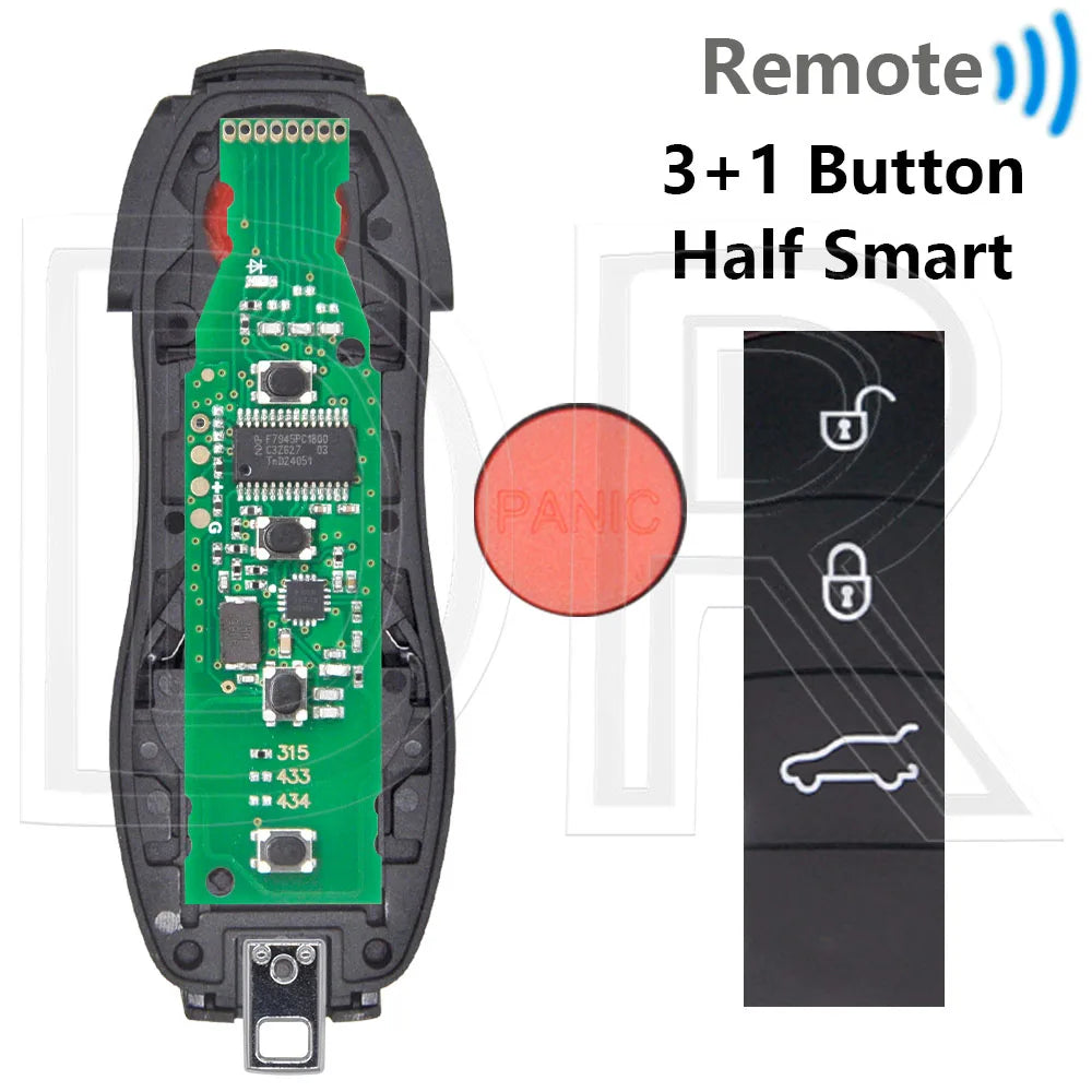 Great ID49 PCF7945P 315/433/434MHz No Keyless/Keyless Go Car Remote Key DIY Parts For Porsche Macan Panamera Cayenne
