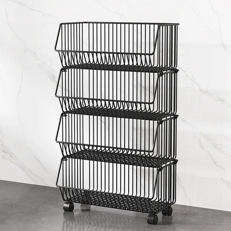 주방수납 Rolling Storage Cart Multipurpose Rustproof Modern Storage Cart Kitchen Multi-layer Trolley with Wheel Kitchen Furniture
