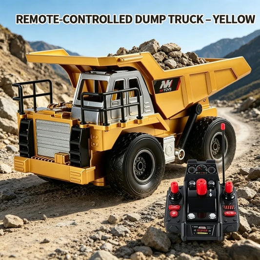 Remote Control Excavator Alloy Dump Truck Bulldozer Radio Model Toy RC Car Construction Vehicle with Lights Sound Christmas Gift