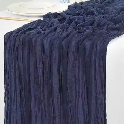 1PCS/6PCS 90*300CM Light Pink Cheesecloth Table Runner Boho Gauze Fabric Rustic Sheer Table Runners For Wedding Bridal Shower