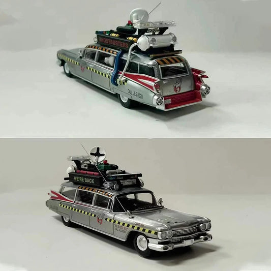 1/64 Scale Ghost buster Ecto-1 2nd Generation Simulation Car Model Metal & Toy Adult Fans Collection Souvenir Gifts Decration Display