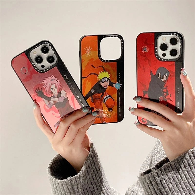 Naruto Anime MagSafe Phone Case for iPhone 15 14 13 12 Promax Mirror Shockproof Fashions Silicone Protective Cover Magnet Case