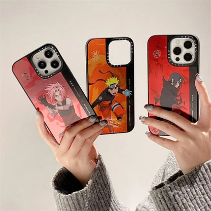 Naruto Anime MagSafe Phone Case for iPhone 15 14 13 12 Promax Mirror Shockproof Fashions Silicone Protective Cover Magnet Case