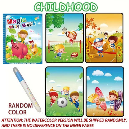 Magical Book Water Drawing Montessori Toys Reusable Coloring Book Magic Water Drawing Book Sensory Early Education for Children