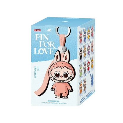 Genuine Pop Mart Pin For Love Labubu V4 The Monsters Blind Box Cute Keychain Christmas Mystery Gift