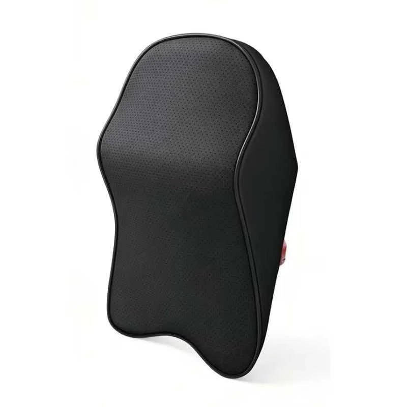 3D Nappa PU Leather Headrest Memory Foam Car Neck Pillow - Travel Pain Relief Support for Car Neck Comfort