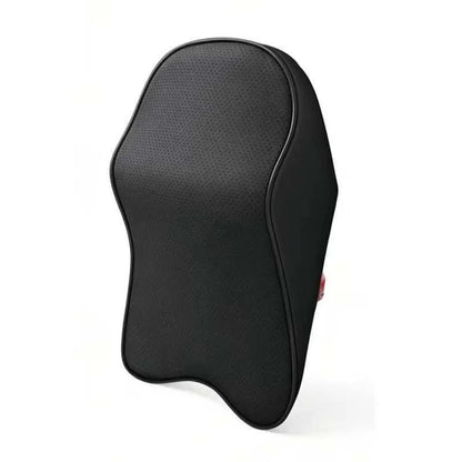 3D Nappa PU Leather Headrest Memory Foam Car Neck Pillow - Travel Pain Relief Support for Car Neck Comfort