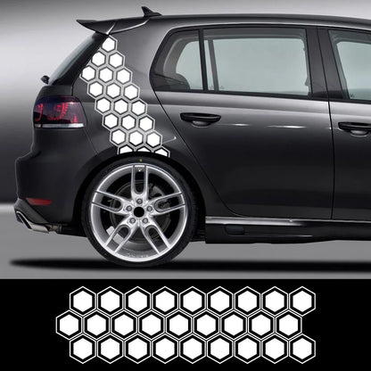 Honeycomb Hexagonal Graphics Car Vinyl Decal Car Body Side Sticker Waterproof Modification Decoration Auto Tuning Accessories