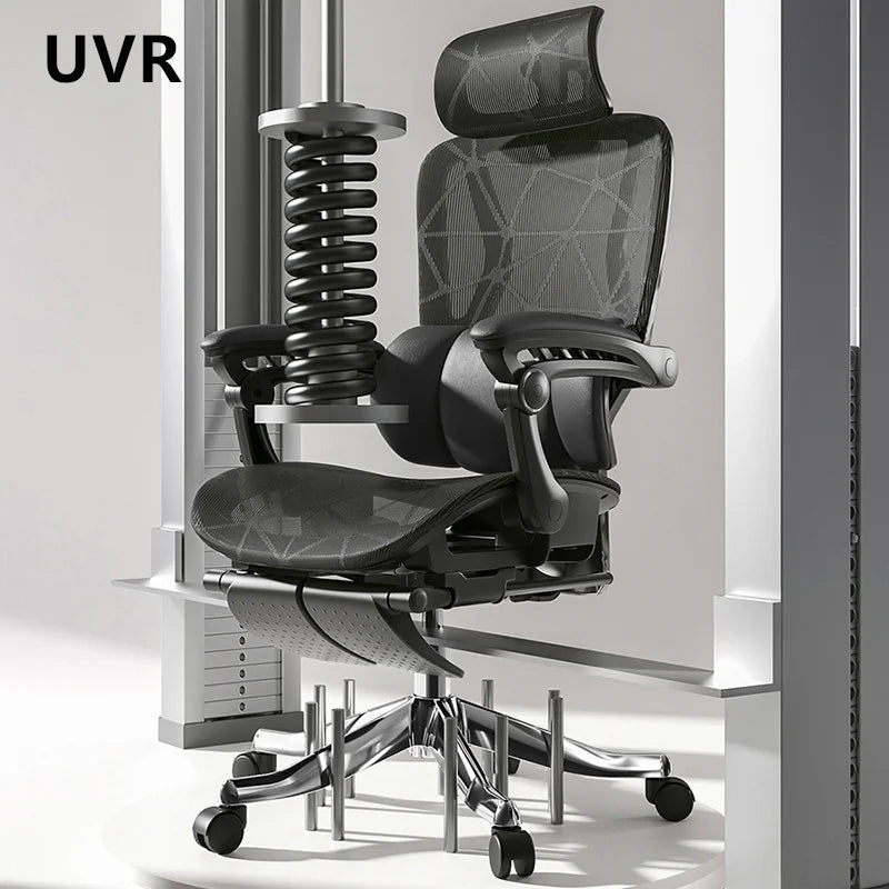 UVR Ergonomic Design Chair Household Reclining Stool Sedentary Comfort Mesh Office Chair Reclining Computer Game Chair Furniture