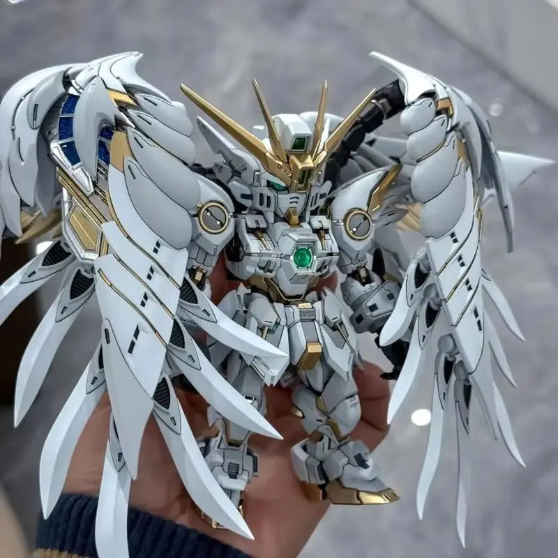 Mgsd Wing Zero Ew Snow White Version Angel Feather Drop Mech Assembly Model Kit Action Figure Decoration Doll Boy Toy Gift