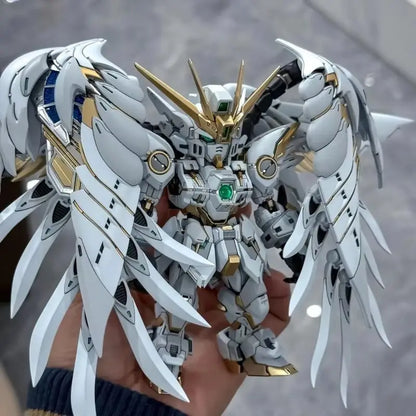 Mgsd Wing Zero Ew Snow White Version Angel Feather Drop Mech Assembly Model Kit Action Figure Decoration Doll Boy Toy Gift