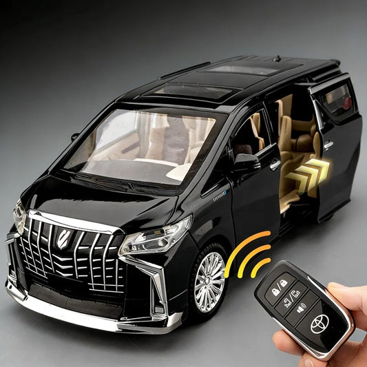 1:24 Key Control Version Toyota Alphard MPV Alloy Car Model Diecasts Metal Vehicles Car Model Sound and Light Childrens Toy Gift