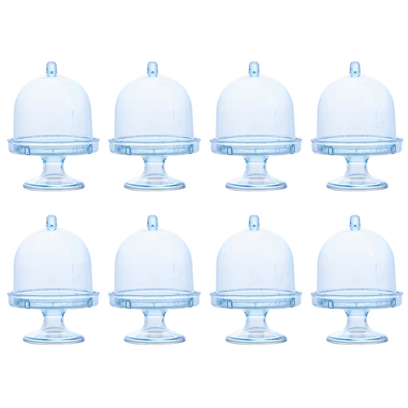 5/20Pcs Mini Candy Cupcake Stand Holder with Clear Lid Chocolate Dessert Display Tray Wedding Kids Birthday Party Decor Supplies