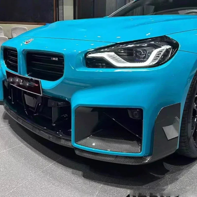 For BMW M2 G87 2022+ Carbon Fiber Car Front Bumper Diverter Spoiler Diffuser Front lip chin Shunt Auto Parts upgraded body kit