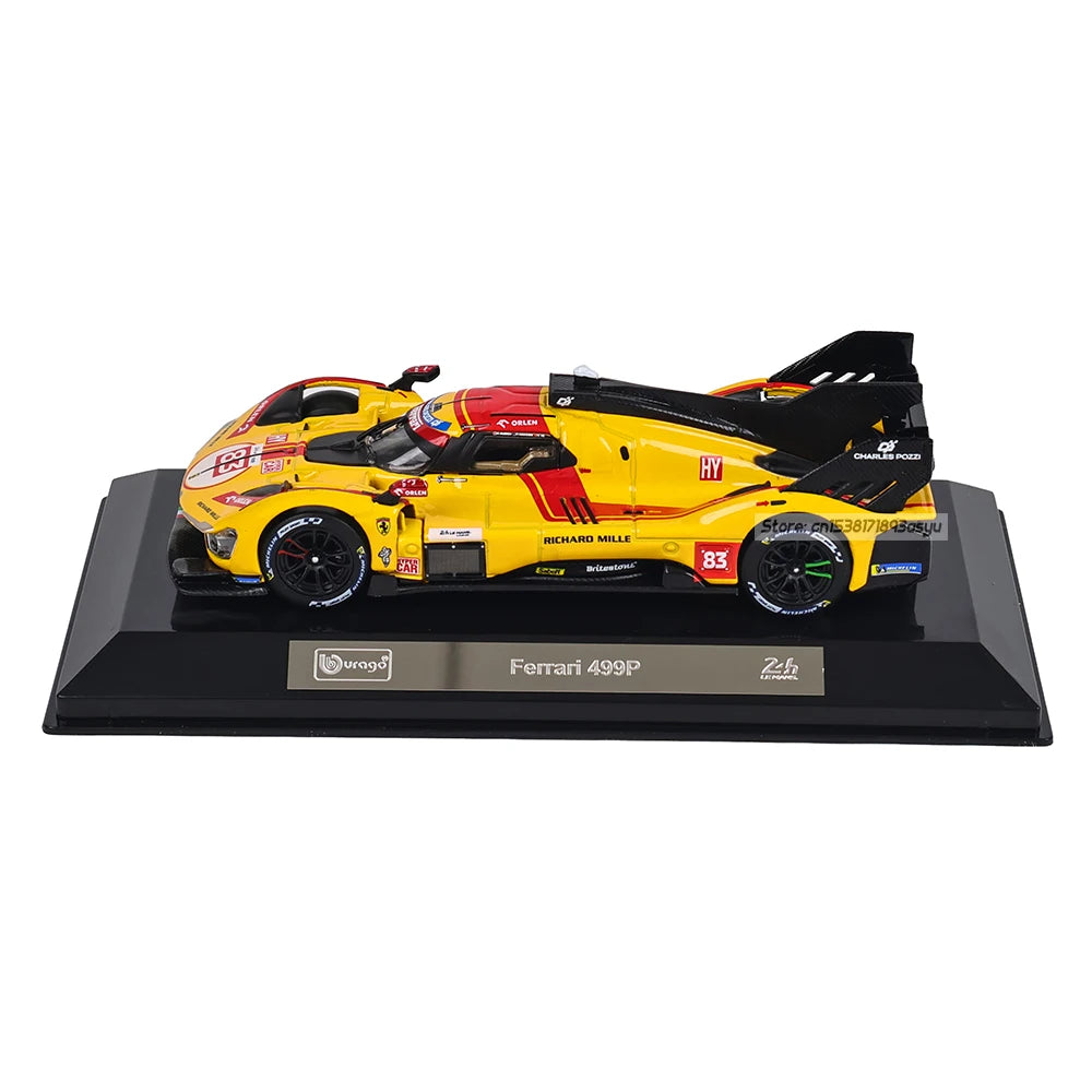Bburago 1:43 296 GT3 racing Alloy die-casting car model toy WEC 24h Le Mans Hypercar 2025 Ferrari 499P No.83 Ye Yifei FIA WEC