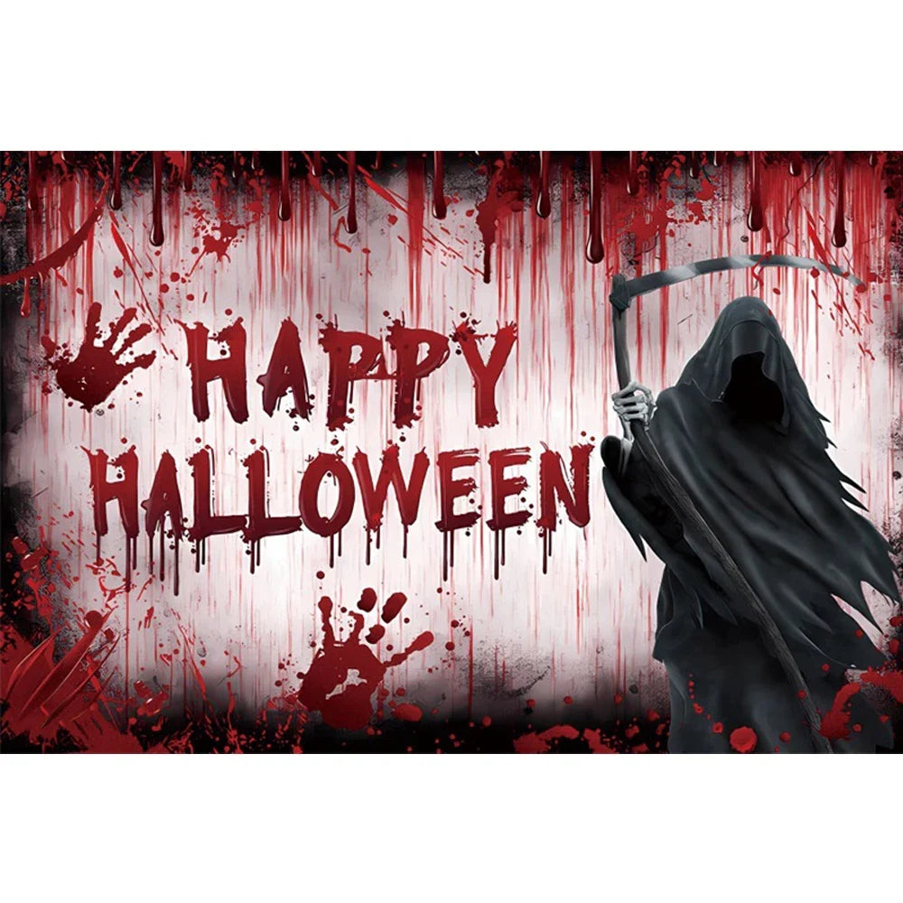 Horror Halloween Scary Blood Splatter Backdrop Red Blood Dripping Ghost Shadow Zombie Vampire Photography Background Studio