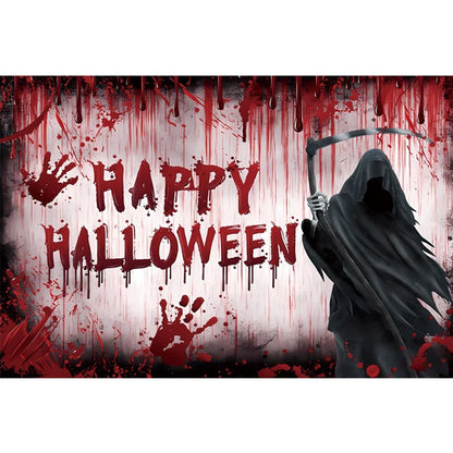 Horror Halloween Scary Blood Splatter Backdrop Red Blood Dripping Ghost Shadow Zombie Vampire Photography Background Studio