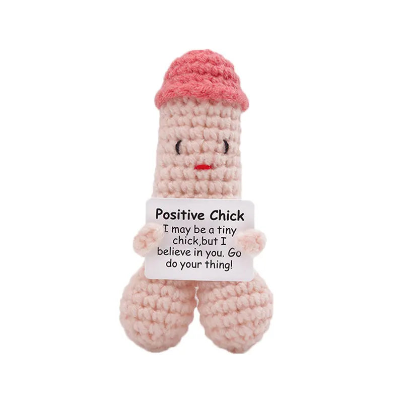 Wacky Fun Crochet,positive energy penis with card,couple fun gifts,desktop decoration,home room decoration, hand woven doll