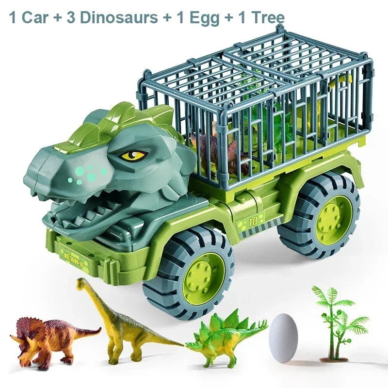 Boys Car Toys Dinosaur Truck Transport Carrier Vehicle Dino Animal Model Tyrannosaurus Rex Truck Game Children Birthday Gifts