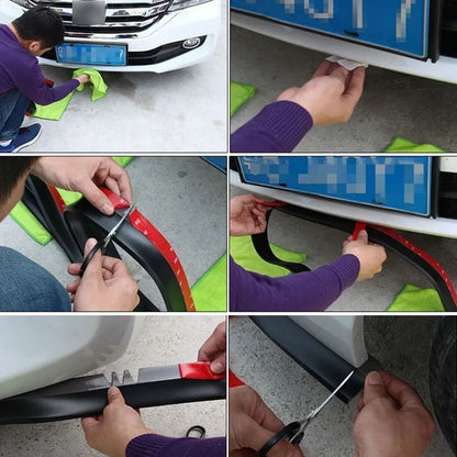 Universal Carbon Fiber Front Bumper Lip Protector Scratch Collision Resistant Easy Screw Installation Premium Look for Car Tools