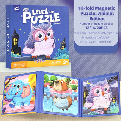 New Kids Magnetic Jigsaw Book Puzzle Game Baby Early Learning Animal Fruit Traffic Cognition Educational Toy Gifts for Children
