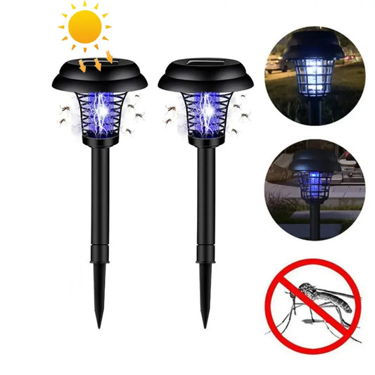 Solar Mosquito Killer Purple and White Light Outdoor Waterproof Led Light Bug Zapper Mosquito Trap Lamps For Garden Lawn Camping