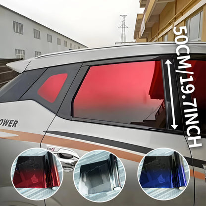 1/3M car windshield color change film installed on side window showing gradient UV protection and heat insulation.