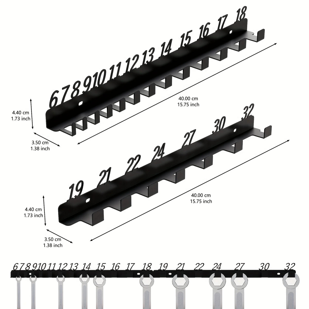 [Durable Screw Organizer] Durable Heavy-Duty Metal Wall-Mounted Screw Organizer with Numbered Slots (61 for #6, 31 for #8, Etc.)