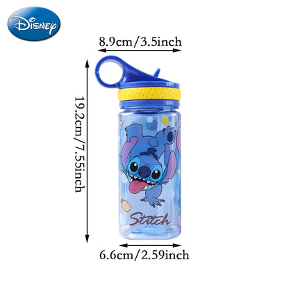Disney Stitch Portable Water Cup Reusable Travel Tumbler Cute Cartoon Drinking Cup Leakproof Lightweight Drinkware School Gift