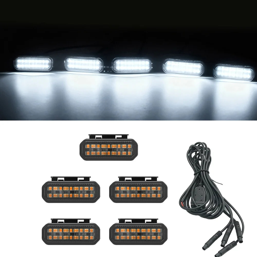 For Toyota Land Cruiser Prado LC250 LED Grille Light Front Bumper Safety Warning Signal Lamp With Wiring Harness