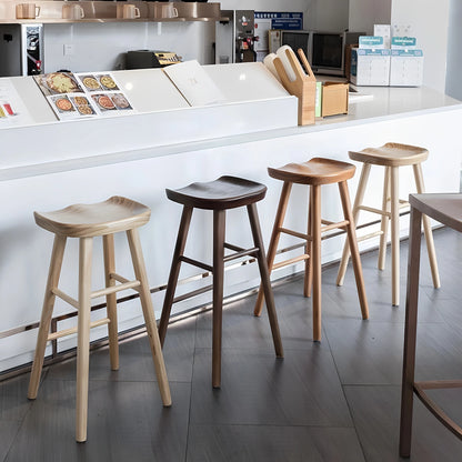 Nordic Bar Chair, Bar Stool, Solid Wood Home Chair, High Stool, Mobile Phone Store Stool, Modern Minimalist Bar Chair, Bar Stool