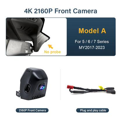 For BMW 2017-2023 G30 G31 G38 G11 G12 G32 M5 F90 5 Series 530i 540i 520i 520d 530d 540d FHD Wifi Car DVR 4K Dash Cam Camera