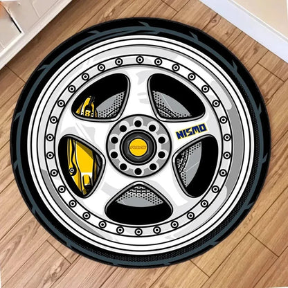 Car Rugs Tire Shape Round Mats Boys Bedroom Rug Car Hub Home Living Room Anti-slip Coffee Table Floor Mat Tapetes De Automóv