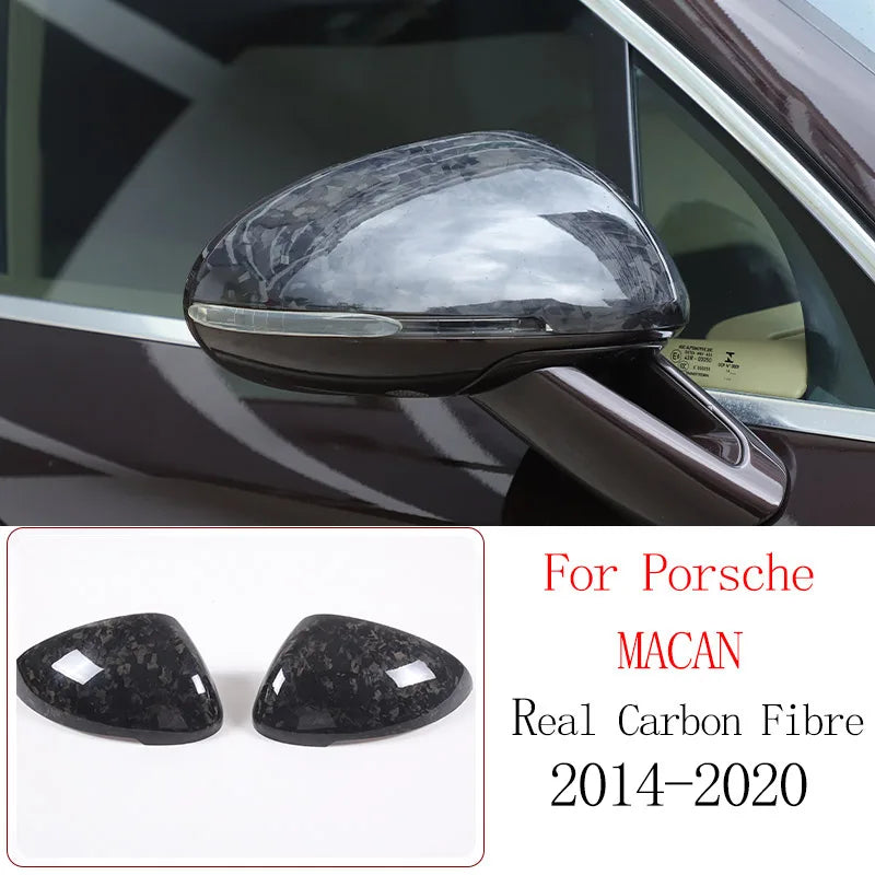Real Carbon Fiber For Porsche Macan 2014-2020 Inner Door Central Control Gear Panel Cover Door Sill Trim Stickers Accessories