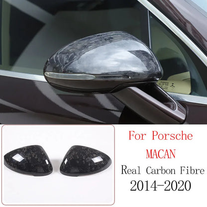 Real Carbon Fiber For Porsche Macan 2014-2020 Inner Door Central Control Gear Panel Cover Door Sill Trim Stickers Accessories