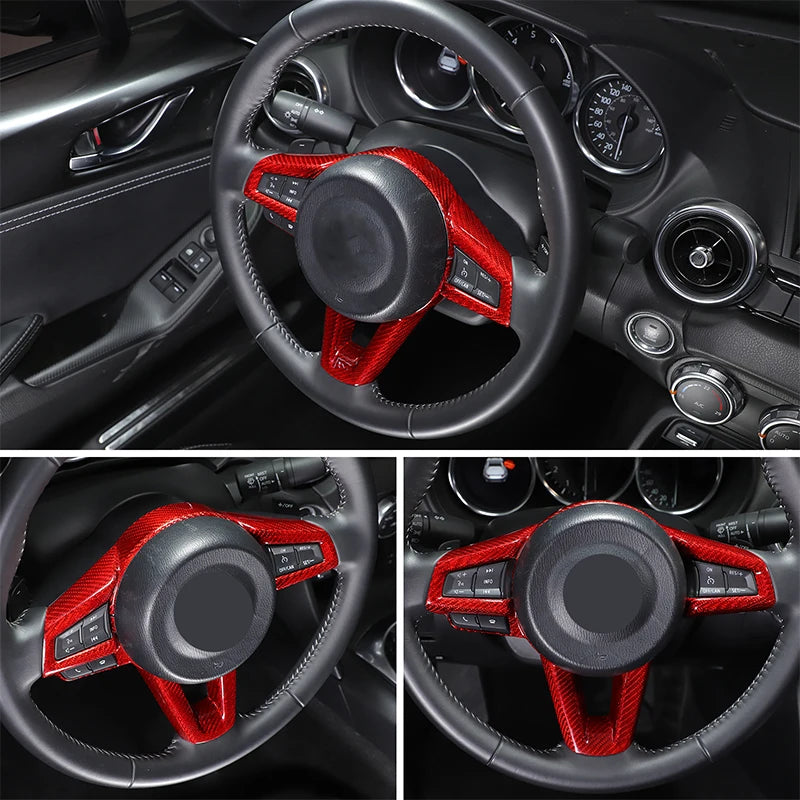 Steering Wheel Key Frame Trim Sticker Steering Wheel Decorative Frame For Fiat Abarth 124 NF 348 348AX Mazda MX-5 ND 2016-2026
