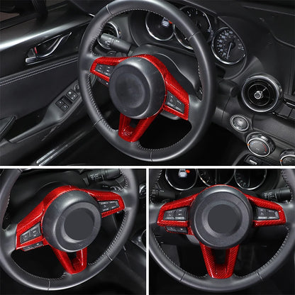 Steering Wheel Key Frame Trim Sticker Steering Wheel Decorative Frame For Fiat Abarth 124 NF 348 348AX Mazda MX-5 ND 2016-2026