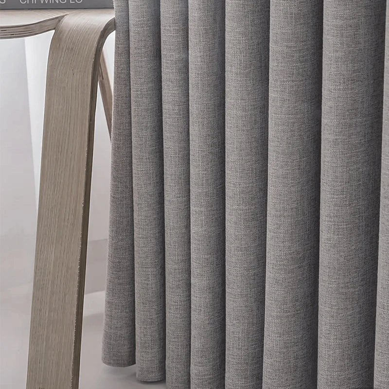 Asazal Linen Blackout Curtains for Living Room Bedroom High Quality Full Shading Decoration Luxury Modern Opaque Window Drapes