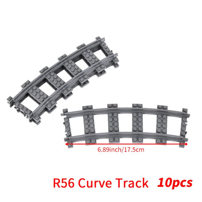 MOC City Bricks Train Flexible Construction Parts Railway Curve Track Building Blocks Model Accessories Compatible with 53401