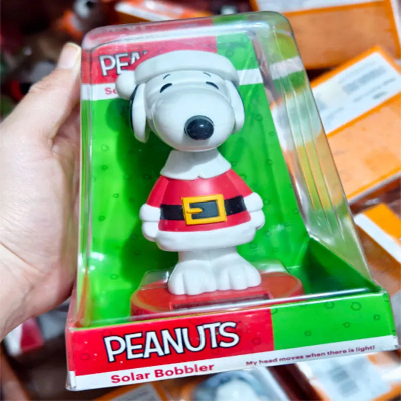 Snoopy Christmas Ornament Cartoon Kawaii Christmas Snoopy Car Mounted Solar Ornament Figurine Surprise Gift for Friends