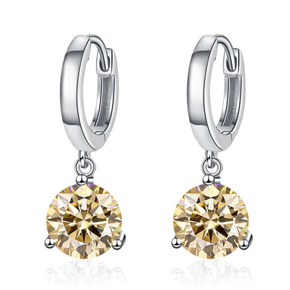 1ct/ 2ct/4ct Moissanite Diamond Earrings S925 Sliver Orginal Drop Earring Wedding Bride Jewelry with Certificate for Women