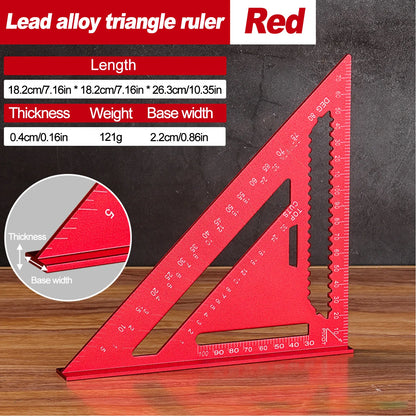 Woodworking Aluminum Alloy Triangle Gauges Measuring Gauging Tools High Precision Marker Angle Ruler Metric and Imperial