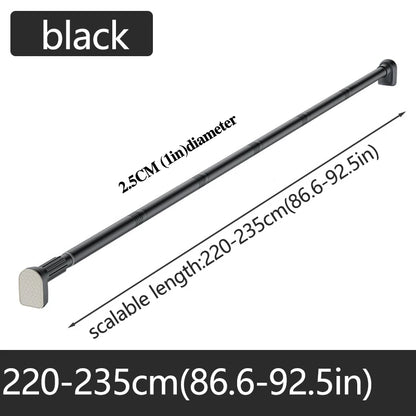 Adjustable Stainless Steel Shower Curtain Rod Clothes Drying Rack No-Drill Telescopic Pole for Laundry Room Bathroom