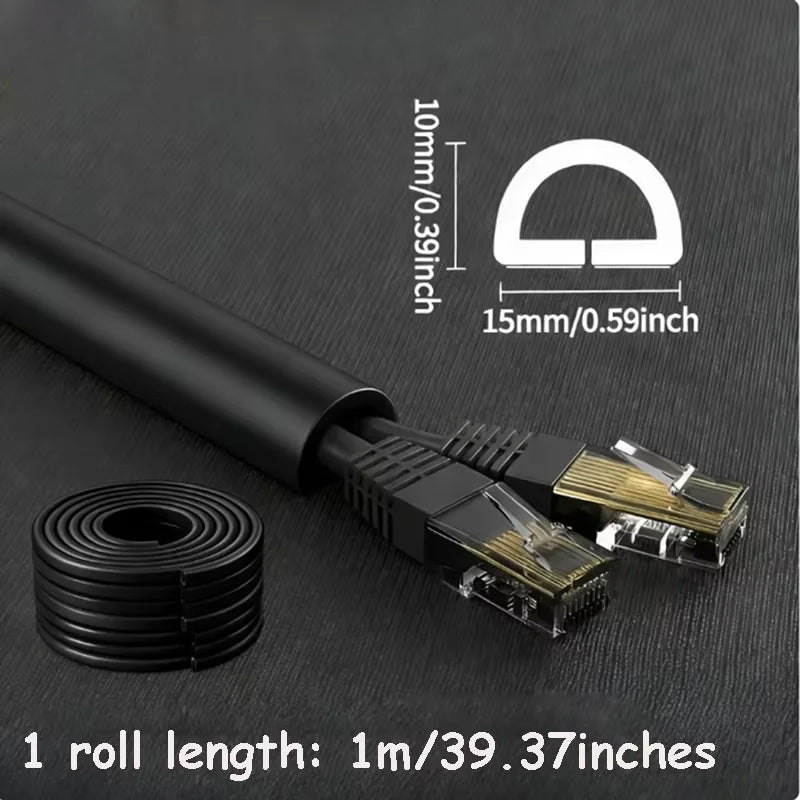 1PC 1/3M Self-Adhesive PVC Cable Management Strip Decorative Wire Protection Strip Suitable for Covering Wires on Walls Floors