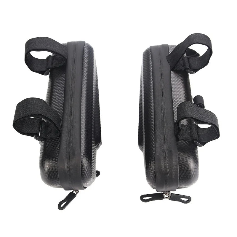 EVA Motorcycle Side Bag – Textured Carbon Look, Splash-Proof Universal Saddlebag for Most Bikes, Large Capacity Storage