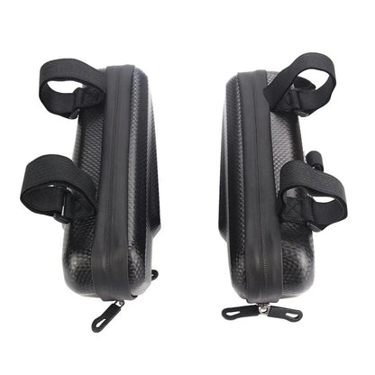 EVA Motorcycle Side Bag – Textured Carbon Look, Splash-Proof Universal Saddlebag for Most Bikes, Large Capacity Storage