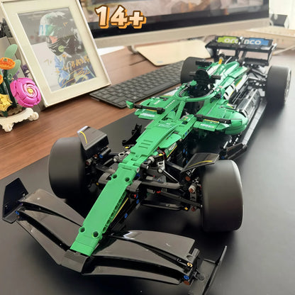 2026 New Hot Toys 1547pcs Track Racing Driver Racing Aramco Car Car Building Blocks Puzzle Model Birthday Ornament Gifts