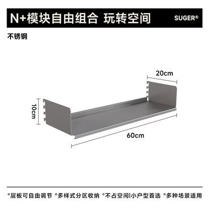 Stainless Steel DIY Bookcase for Living Room Modular Storage Shelf  Space Saving Display Organizer Wall Mounted Showcase System