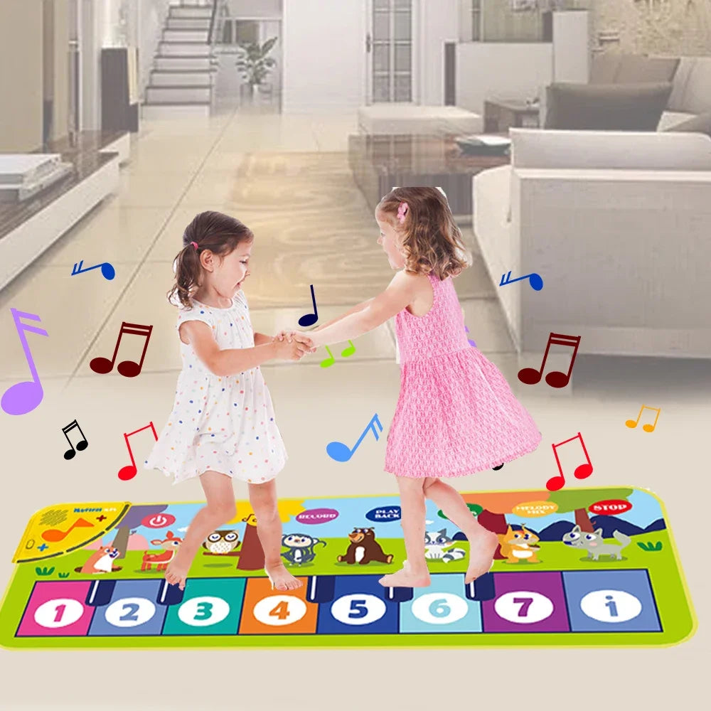 Piano Mat for Kids Kids Toddlers Floor Keyboard Dance Mat Baby Fitness Play Animal Music Blanket Instrument Toys Girl Boy Gift